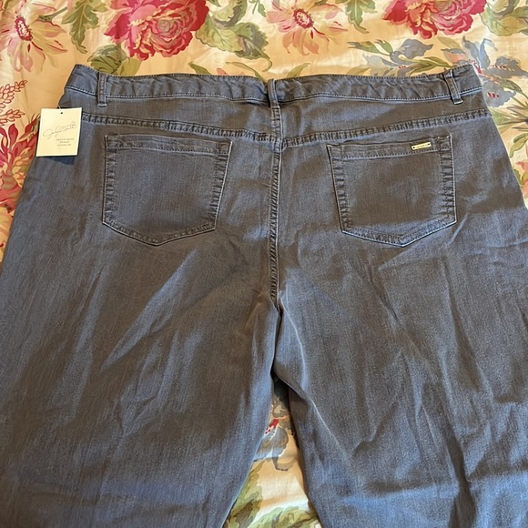 JACLYN SMITH Size 22W Lightweight Stretch Denim GRAY Cotton Blend $59 NEW - Picture 7 of 13